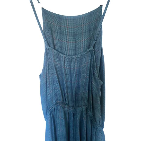 American Eagle Plaid Green Wide Leg Jumpsuit XS Vintage Y2K Christmas Academia - Picture 8 of 12